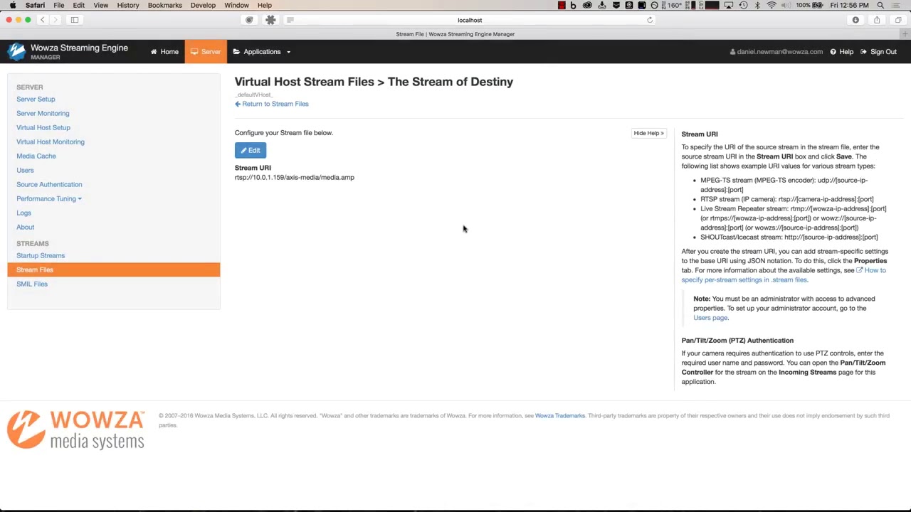 Sending Video from an IP Camera to Wowza Streaming Engine - YouTube