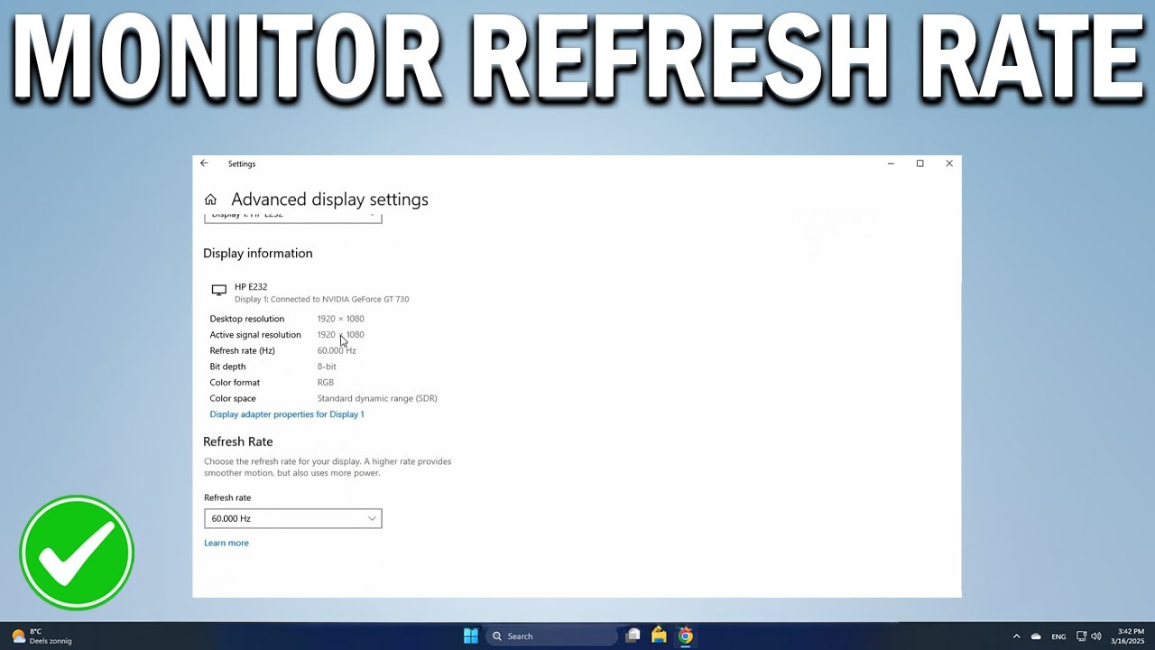 How To Check Monitor Refresh Rate in Windows 11 or 10 - YouTube