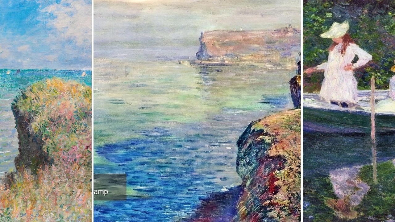 Claude Monet TV — Silent Art Gallery · July 20 Night | Cliff at Grainval near Fecamp … & others