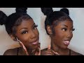 NO FOUNDATION MAKEUP TUTORIAL | FULL FACE OF DRUGSTORE PRODUCTS | NYX BARE WITH ME TINT | DARKSKIN