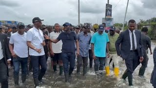 SANWO-OLU INSPECTS FLOOD-HIT AREAS IN LAGOS, VOWS STRONGER DRAINAGE UPGRADES
