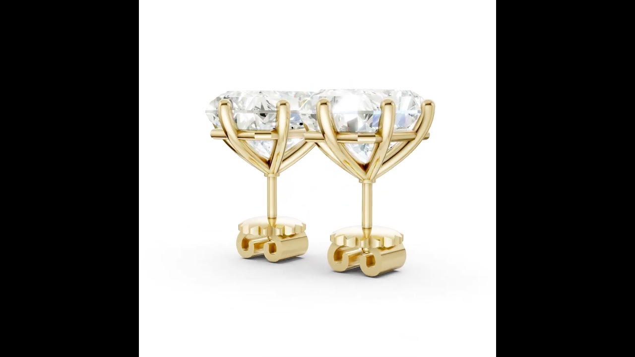 Radiant Brilliant Cut Diamond Stud Earrings