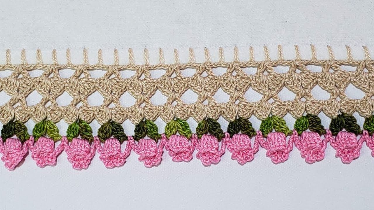 Barrado Tulipas em crochê #35