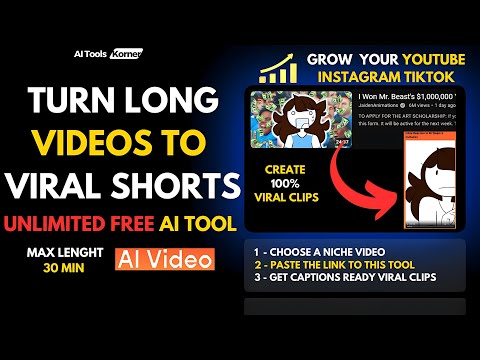 Turn Long Videos To Short Clips In One Click | Free Unlimited AI Tool