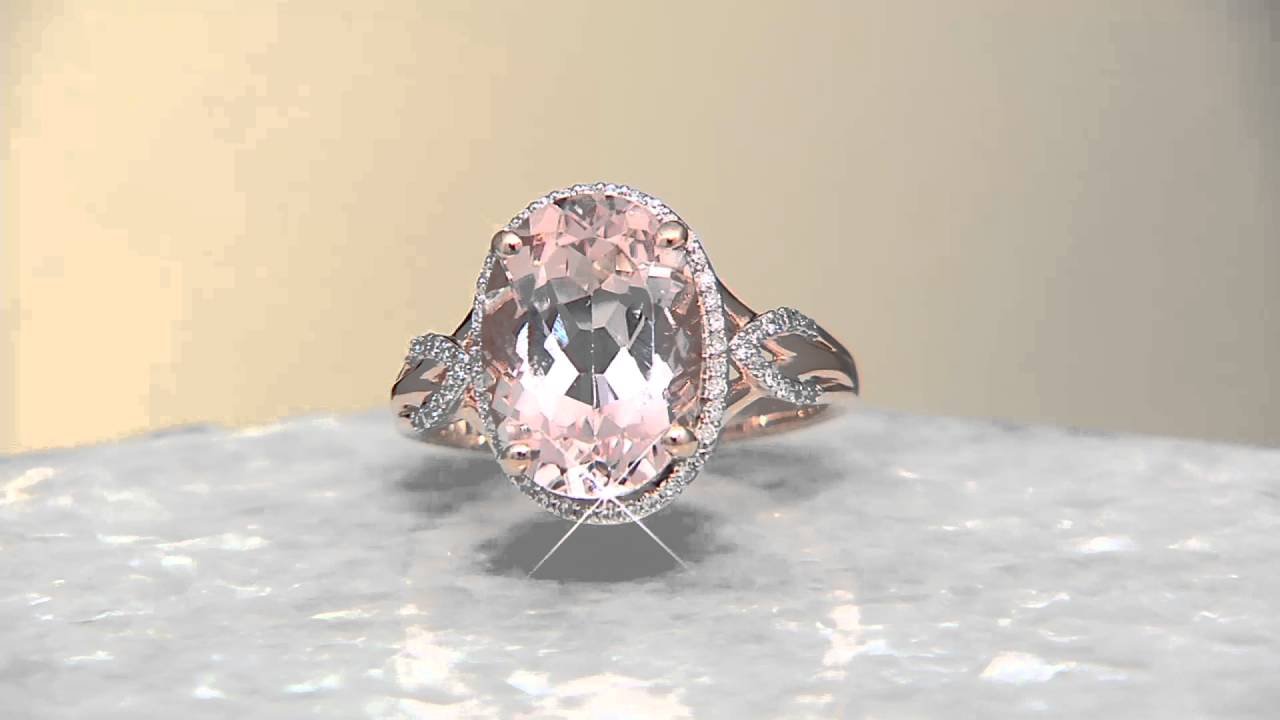 Oval Morganite and Diamond Ring, 14K Gold 5.00 ct on QVC - YouTube