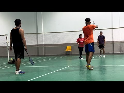 Badminton Boys Doubles Vs Mix Doubles Practice Match - YouTube
