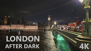 Experience London's Nighttime Magic: Relaxing Walk in 4K 60FPS