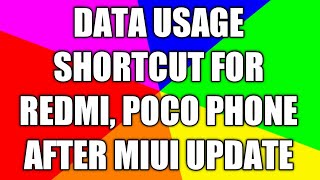 how to set data usage shortcut in redmi phone "miui12" screenshot 3