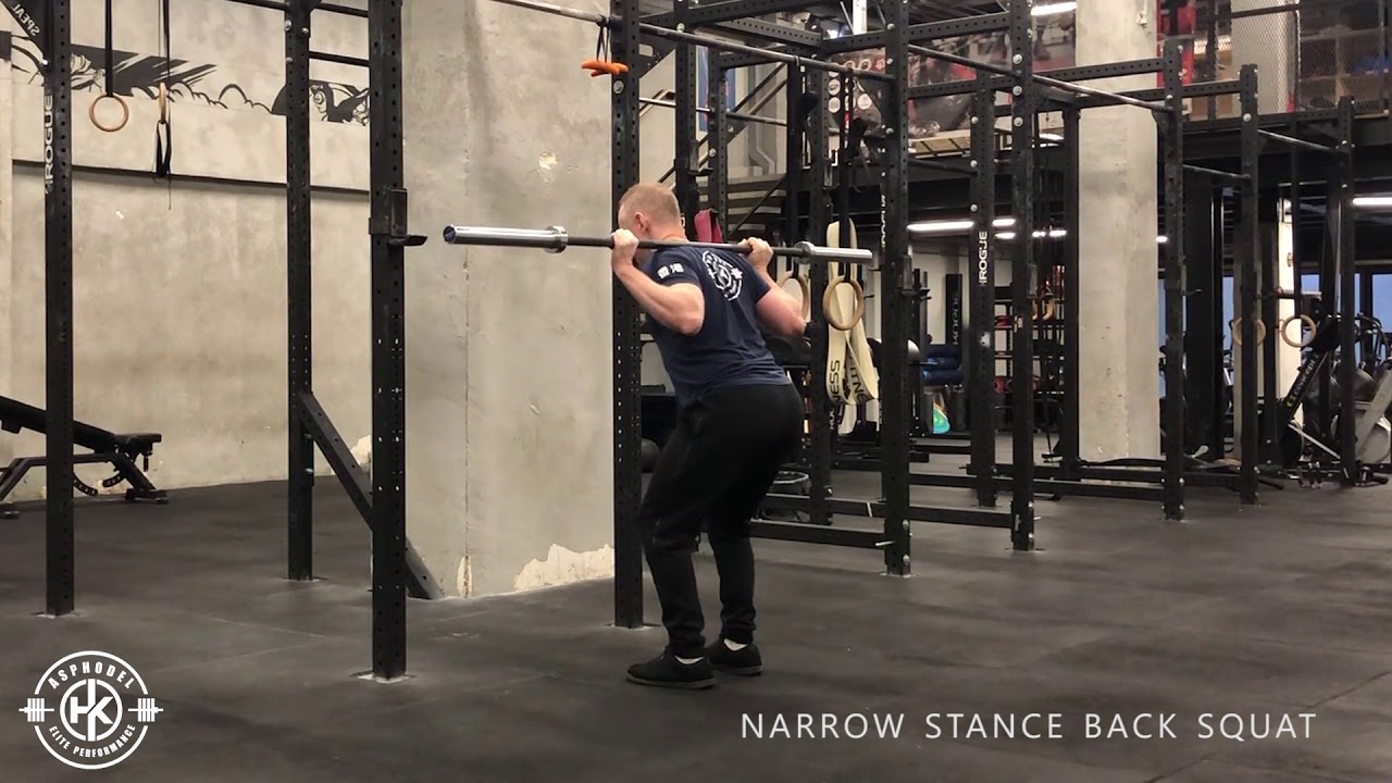 Narrow Position Narrow Stance Back Squat - YouTube