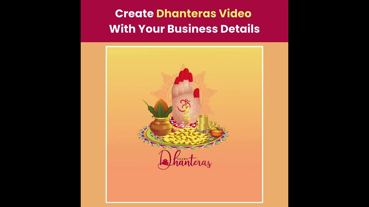 Dhanteras Poster Maker 2025 | Happy Dhanteras Video Maker | Dhanteras Video Template | Festival Post