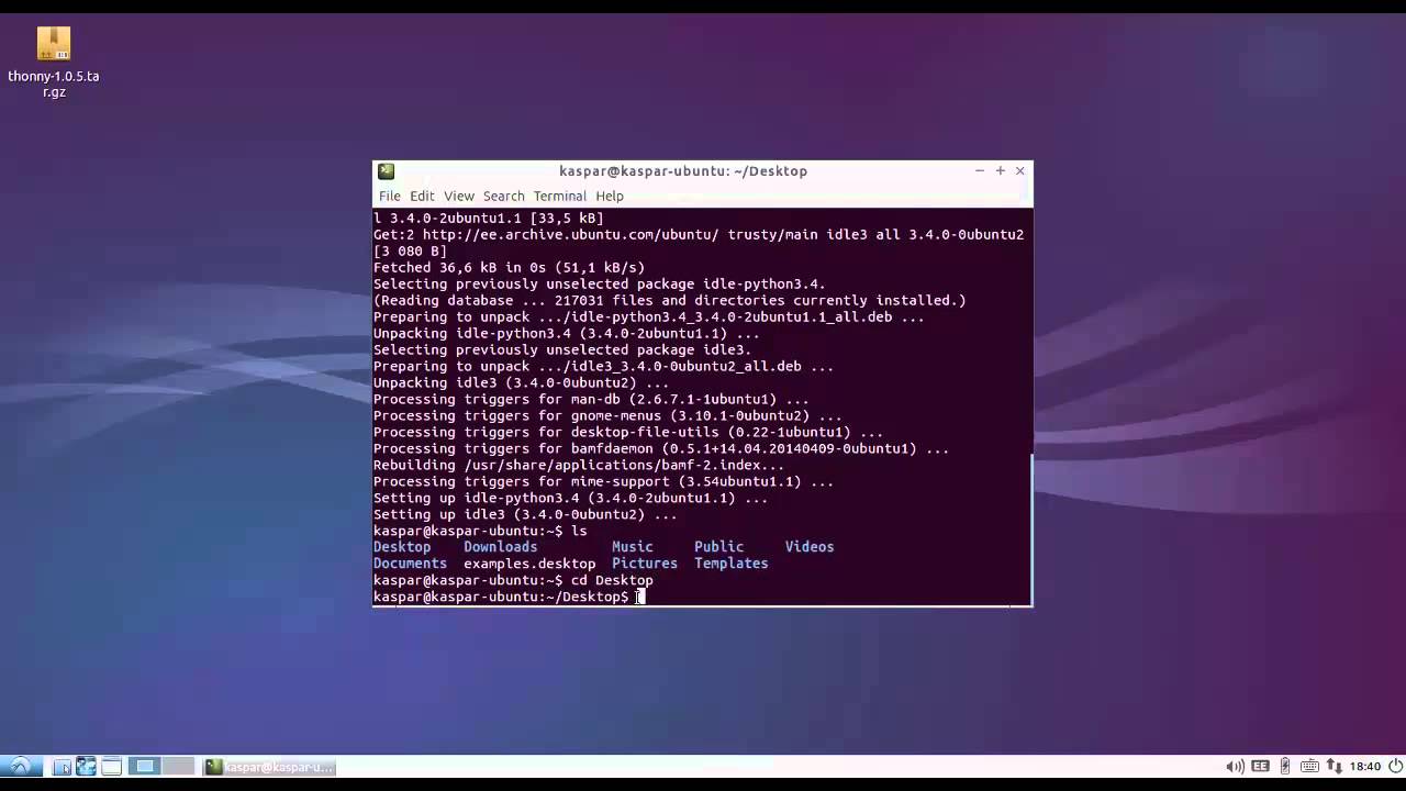 Thonny ja Pythoni paigaldamine (Linux - Ubuntu) - YouTube