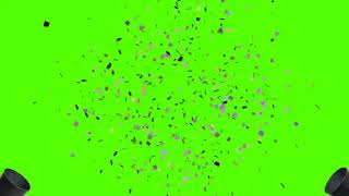 Confetti with Party Horn Sound Green Screen Effect