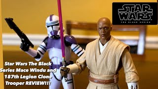 Star Wars The Black Series Mace Windu and 187th Legion Clone Trooper REVIEW!!!