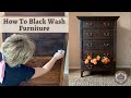 Black Washing Wood Furniture | Dresser Makeover