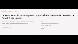 A Novel Transfer Learning Based Approach for Pneumonia Detection in Chest X-ray Images | RTCL.TV Lab 1 Pneumonia Image Classification Transfer Learning Deep Learning For Coders
