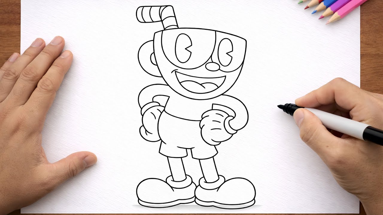 How to Draw Cuphead Easy | Step by Step Cuphead Drawing Tutorial - YouTube