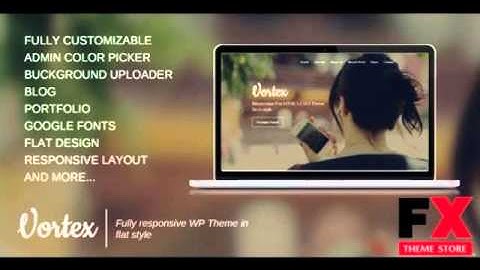 Preview Vortex - One Page Parallax Flat WordPress Theme