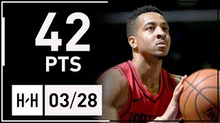 CJ McCollum Full Highlights Blazers vs Grizzlies (2018.03.28) - 42 Points!