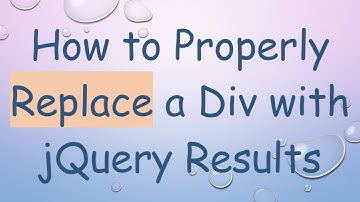 How to Properly Replace a Div with jQuery Results