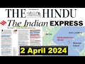 2 april 2024 qa session the hindu  indian express newspaper for hardcore upsc aspirants