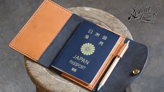 【レザークラフト vlog.22】パスポートケースを作る【Making a Handmade Leather Passport Case】