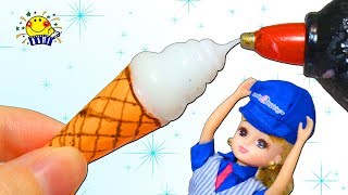 【子供向け工作→アイスのペン】リカちゃん夏休み アイス屋さんでソフトクリームペンを手作り★グルーガンと折り紙で可愛くDIY♪サーティワンでお店屋さんごっこ遊び☆たまごMammy