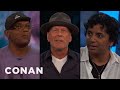 Samuel L. Jackson, Bruce Willis, & M. Night Shyamalan's Origin Story | CONAN on TBS