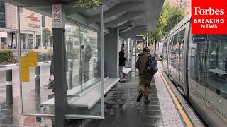 Israelis Run To Shelter As Air Raid Sirens Blare Out Across Jerusalem Amid Iranian Attack