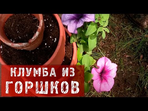 52 Клумба из горшков.