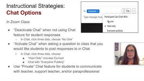 Chat Permissions & Private 1:1 Chats in a Zoom Class