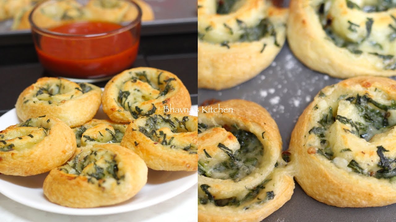 Spinach Alfredo Pinwheels Video Recipe | Bhavna