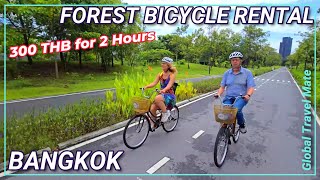 Renting a Bicycle in Bangkok Benjakitti Forest Cycling 🇹🇭 Thailand