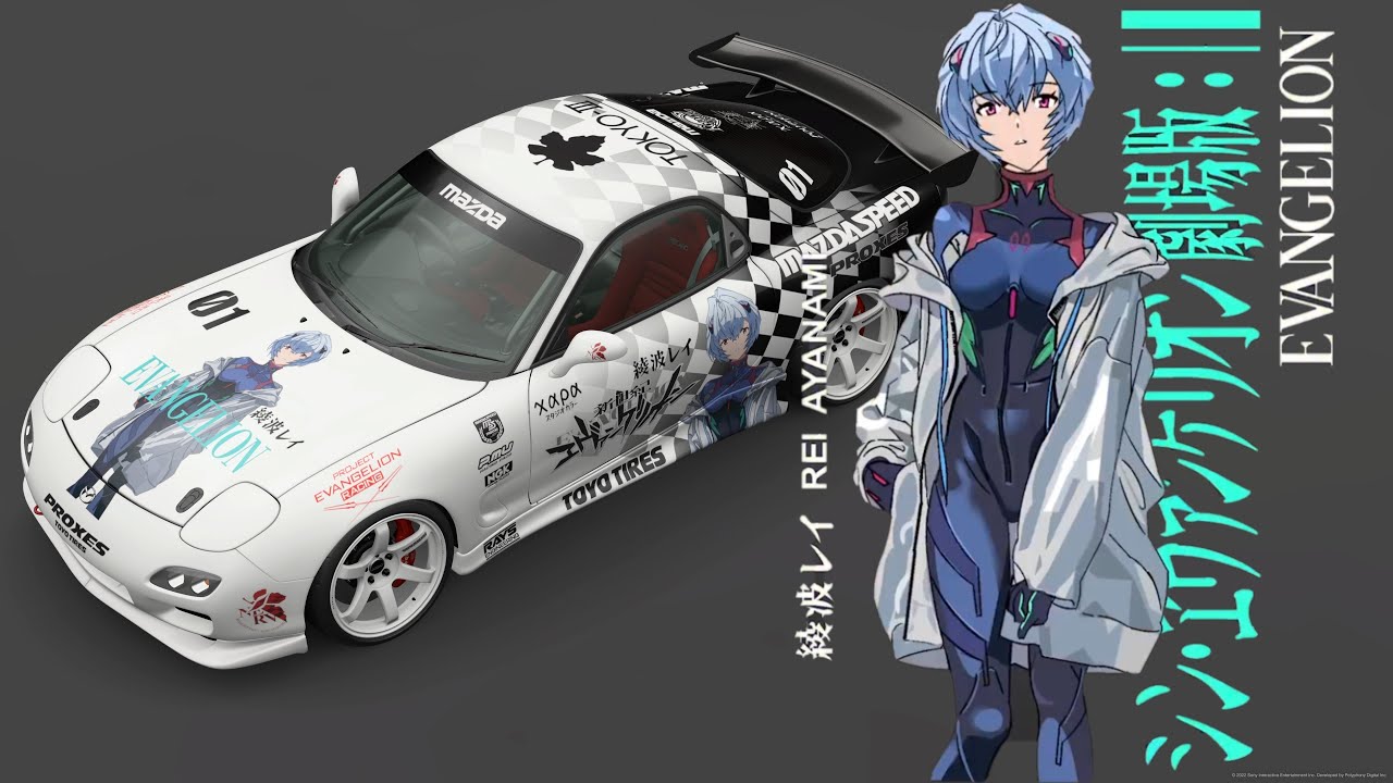 NEON GENESIS EVANGELION MOTOR RIDER綾波レイ FH5 & GT7 One Last Kiss 綾波レイ Evangelion Speed paint & GT7