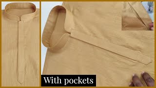 How To Sew A Kurta Full Video With Side Pockets Perfect Kurta Stitching With Attache Pockets 