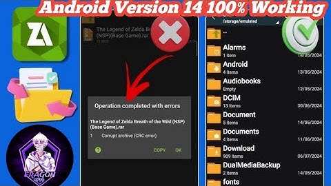 Zarchiver Operation Completed With Errors Android 14 Me Slove Kaise Kare 😔😔 #pubgmobile #viralvideos