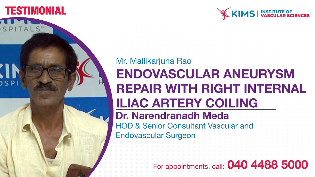 Endovascular aneurysm repair with right internal iliac artery coiling | Dr. Narendranadh Meda