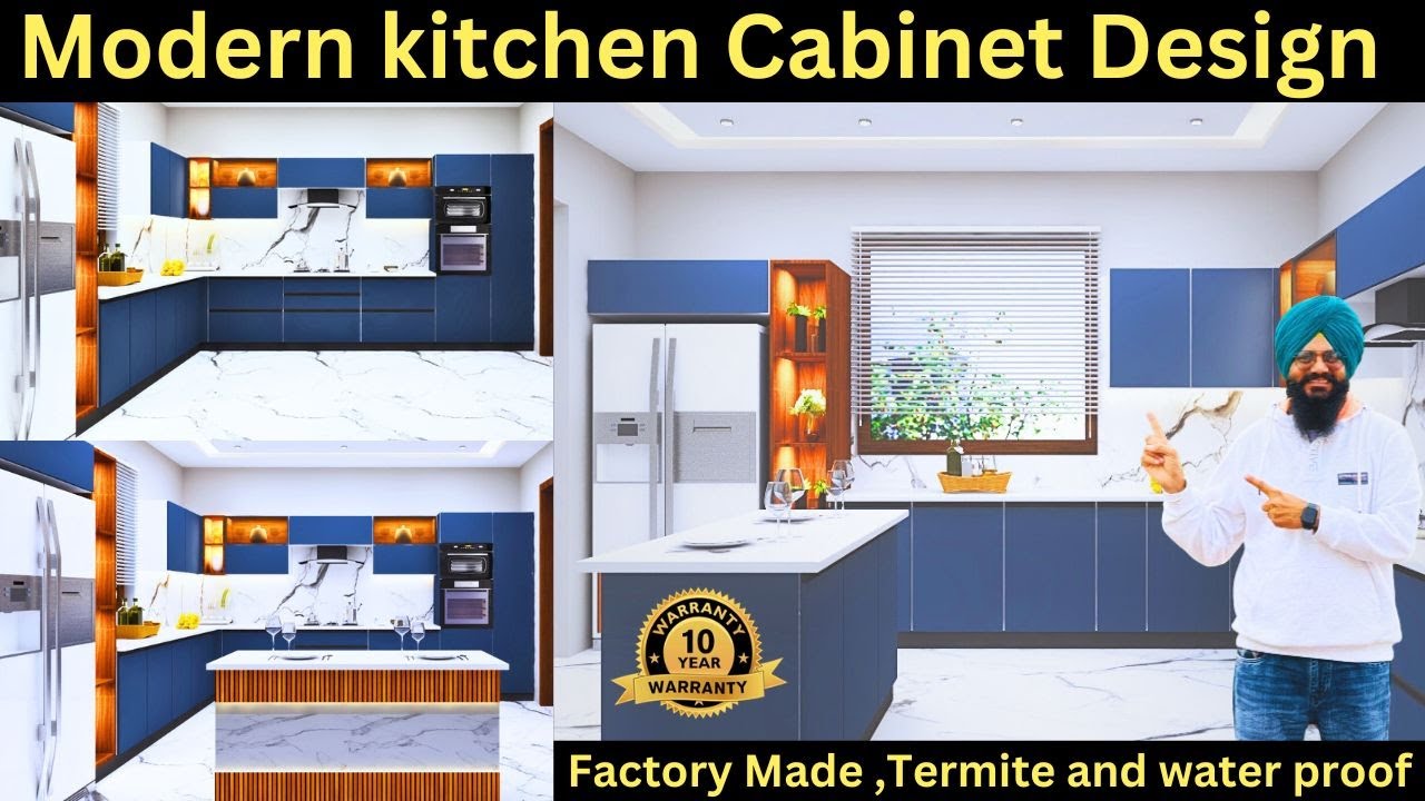 Modern kitchen Cabinet Design | Matt Finish Modular Kitchen Design | Kitchen Cabinet Color Trends |