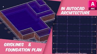 Gridlines and Foundation plan (story building) in Autocad Architecture 2020  2023 [ Episode 1 ]