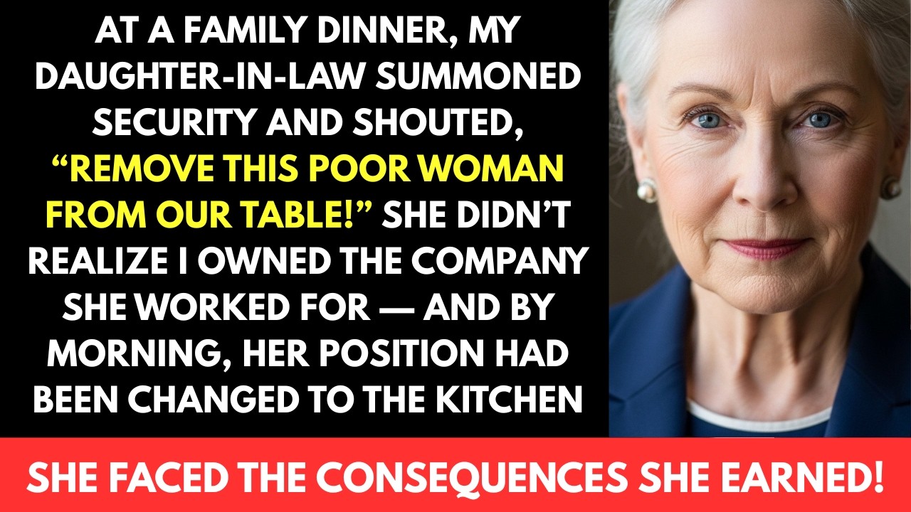 At dinner, my daughter-in-law summoned security and sneered, “Remove this beggar from our table!”...