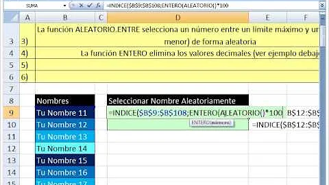 ¿Cómo se puede elegir una celdas al azar en Excel?