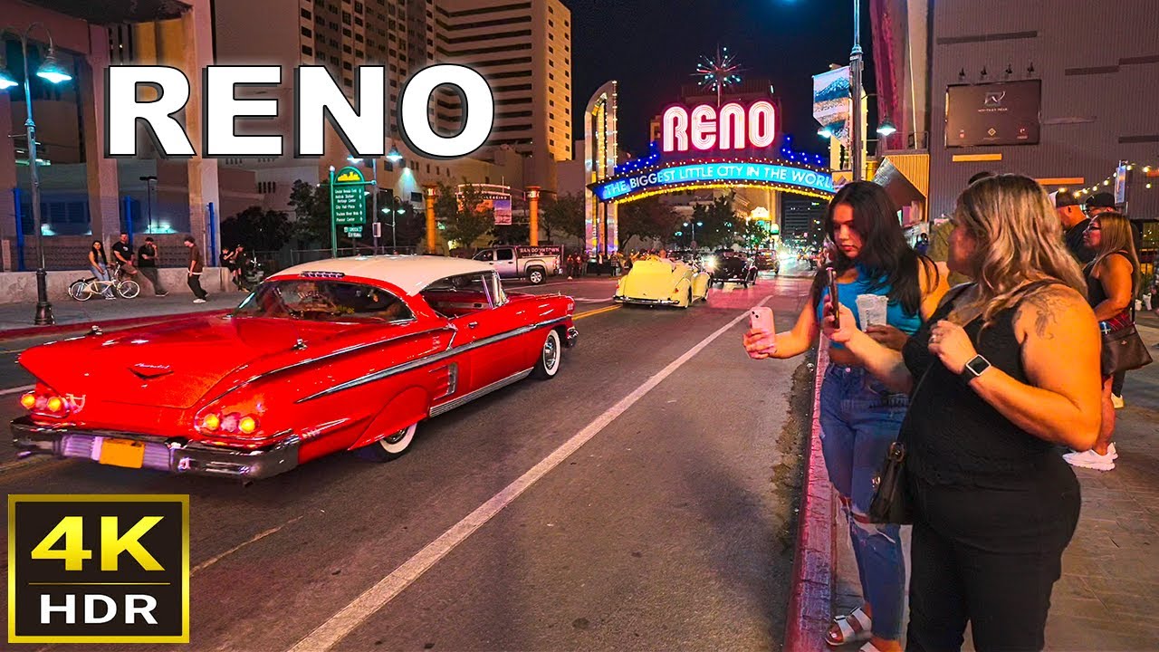 (4K HDR) Reno, Nevada Night Walk - Sept 2023