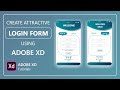 Login Screen UI Design With Adobe XD || Create Attractive Login Form Using Adobe XD || Adobe XD