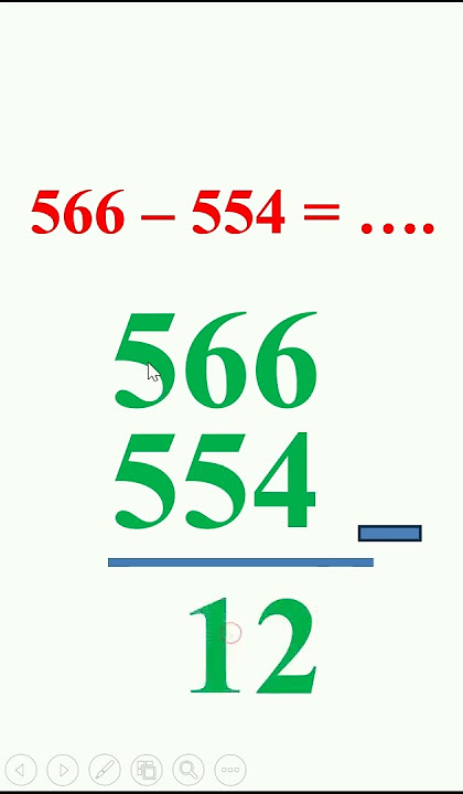566 – 554 subtracting hundreds by stacking