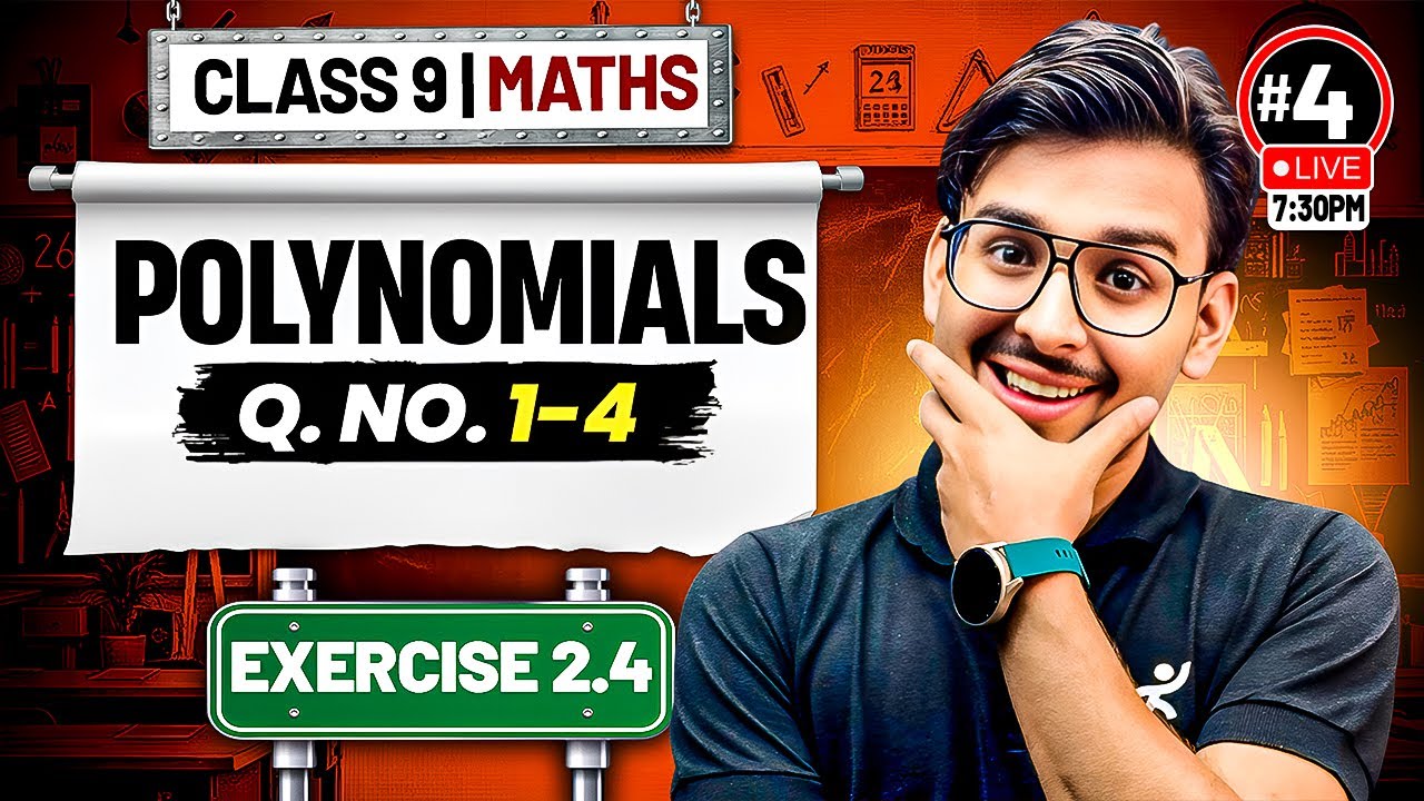 Class 9th Math |Polynomials | Exercise-2.4 (Q.No.1-4) | Pranav Sir ...