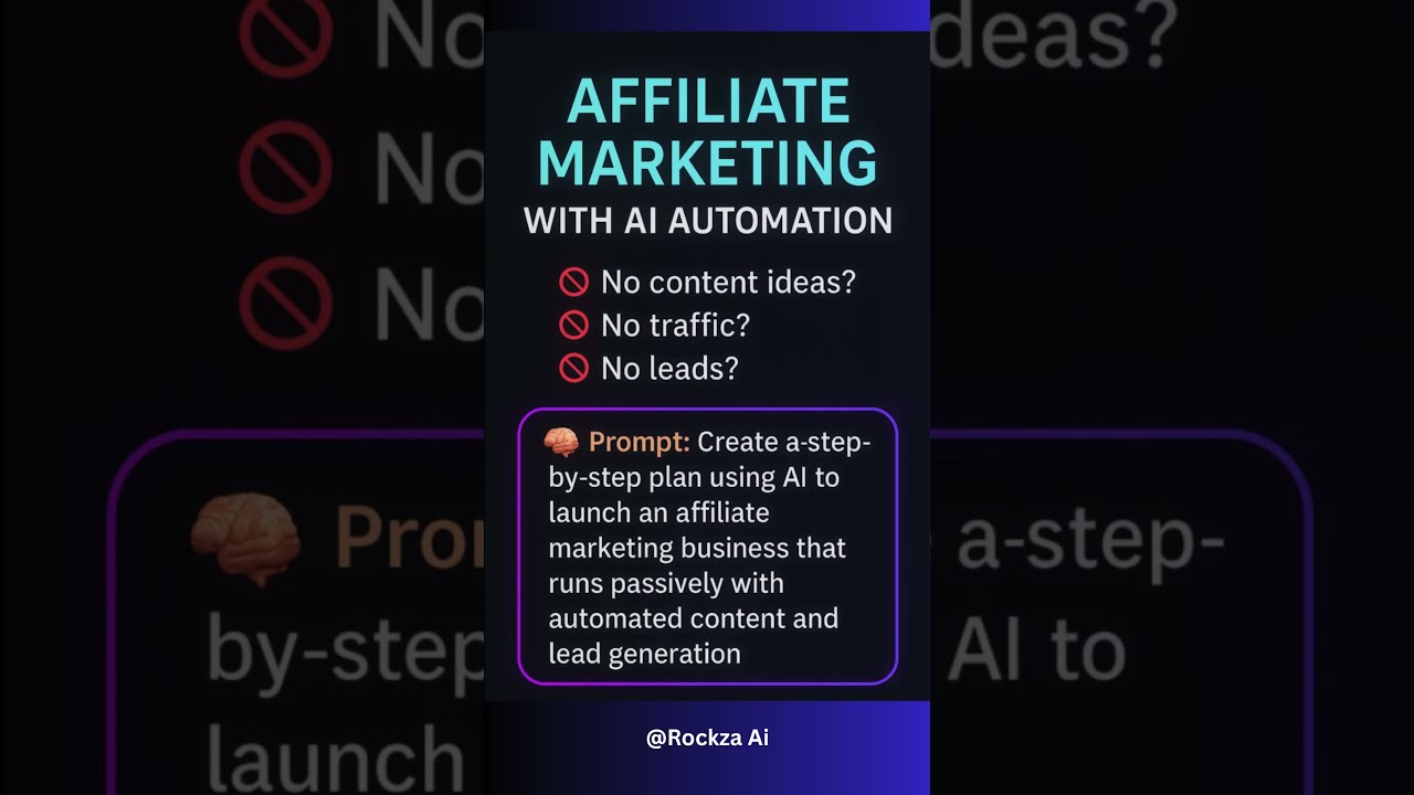 rewrite this title Ai prompt to Start an Affiliate Marketing Business Using AI – Fully Automated! rewrite this title Ai prompt to Start an Affiliate Marketing Business Using AI – Fully Automated!