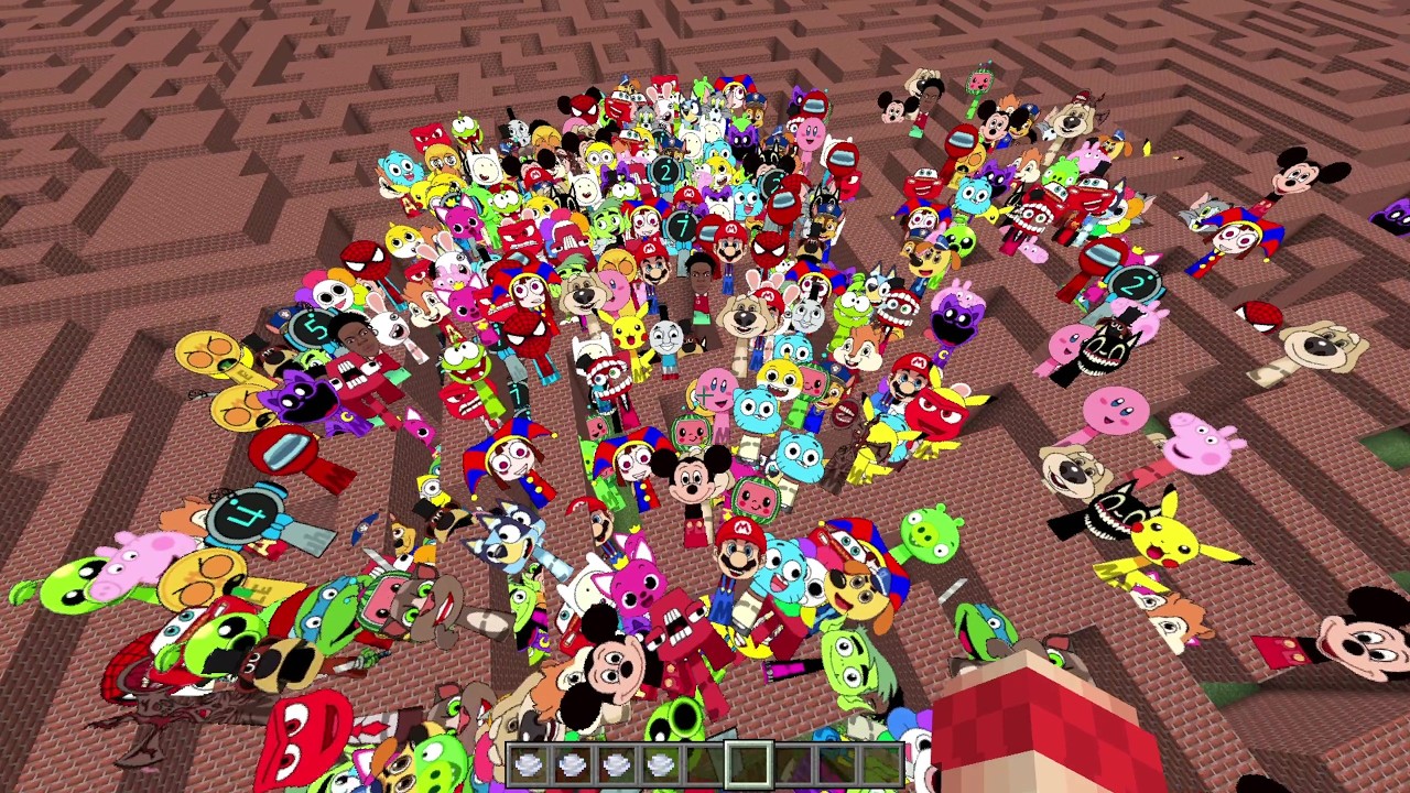 Too Much ALL OLD & NEW Incredibox Sprunki OC Nextbots in GMOD MAZE in Minecraft PE