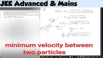 17) Physics |  Relative motion in 2D |Two particles start simultaneously from the same point and