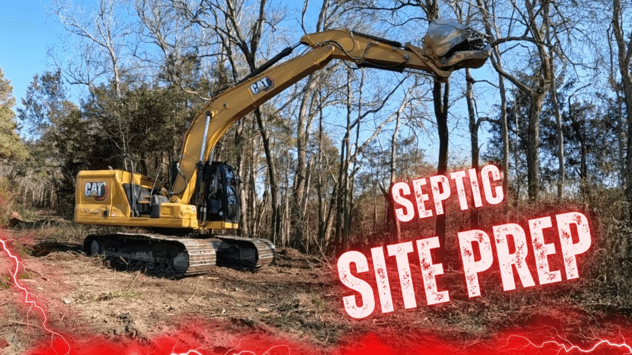 clearing for offsite septic system - YouTube