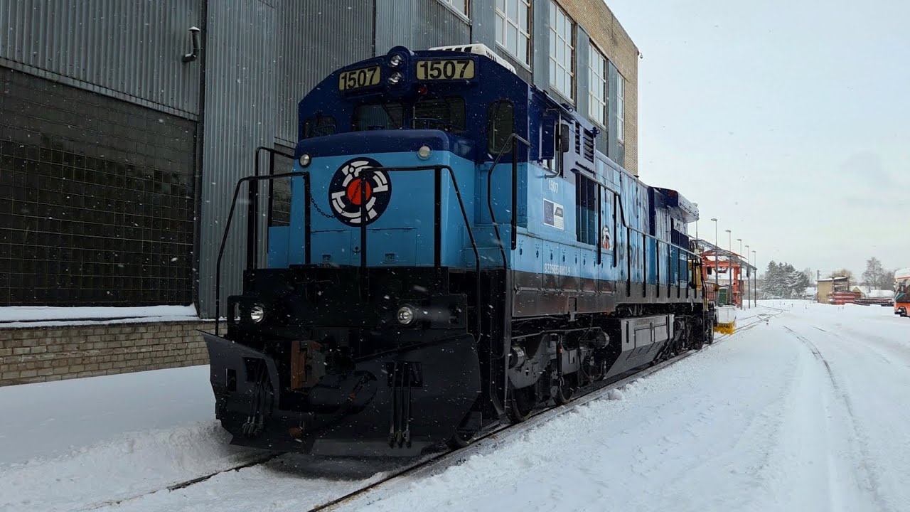 Поездка на тепловозе C36-7DF 1507 в депо Operail, Тапа, Эстония 