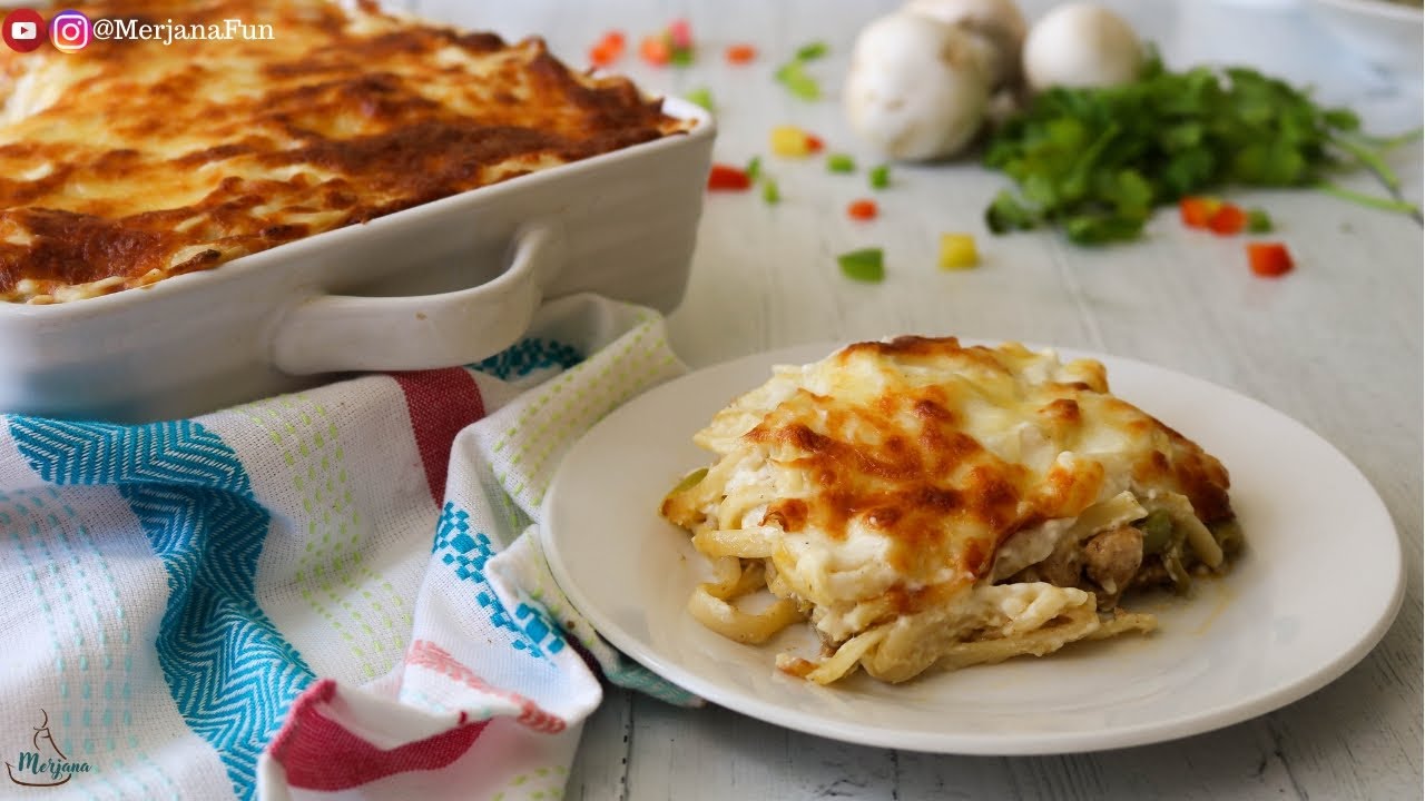 طريقة النجرسكو بالدجاج Chicken Negresco Pasta Creamy chicken Alfredo